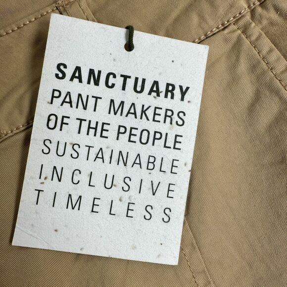 NWT Sanctuary Women’s Rebel Cropped Khaki Cargo Joggers Pants Ankle Cuff Size 27 - Picture 3 of 8